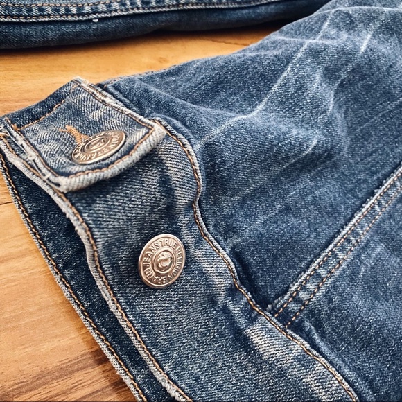 TRUE RELIGION DENIM FAUX FUR LINED FALL WINTER QUILTED JEAN JACKET OUTERWEAR S - Picture 4 of 8